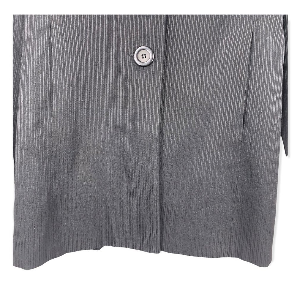 Vintage 90s Bebe Black Double Pin Stripe Longline Blazer Medium - Picture 3 of 11